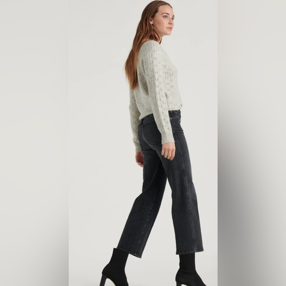 Lucky Brand Emily Pointelle Pullover Sweater Heather Gray XS - Picture 2 of 8